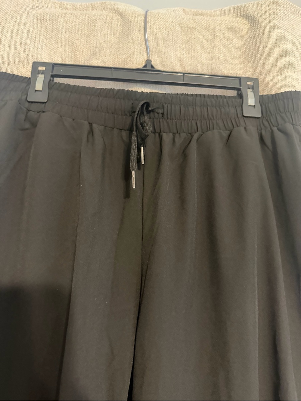 Black Drawstring Track Pants with White Side Stripe - Picture 4 of 6